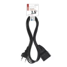 Hosszabbító 1,5 m / 1 aljzat / fekete / PVC / 0,75 mm2