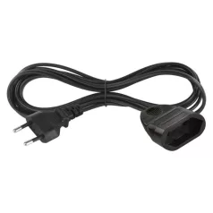 Hosszabbító 3 m / 1 aljzat / fekete / PVC / 0,75 mm2