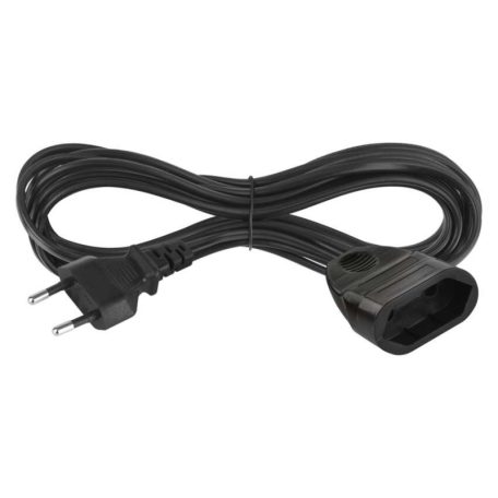 Hosszabbító 5 m / 1 aljzat / fekete / PVC / 0,75 mm2