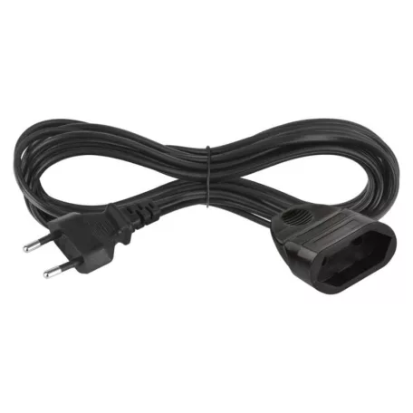 Hosszabbító 5 m / 1 aljzat / fekete / PVC / 0,75 mm2