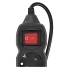 Hosszabbító 3 m / 4 aljzat / kapcsolós / fekete / PVC / 1,5 mm2