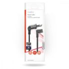 Tápkábel | Euro Férfi | IEC-320-C7 | Szögben | Döntött Bal | Nikkelezett | 5.00 m | Lapos | PVC | Fekete | Boríték