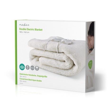 Elektromos Takaró | Alsótakaró | 2 Személy | 160 x 140 cm | 3 Hőbeállítások | Mosható | Túlmelegedés elleni védelem | Poliészter / szintetikus Gyapjú