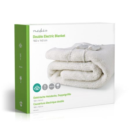 Elektromos Takaró | Alsótakaró | 2 Személy | 160 x 140 cm | 3 Hőbeállítások | Mosható | Túlmelegedés elleni védelem | Poliészter / szintetikus Gyapjú