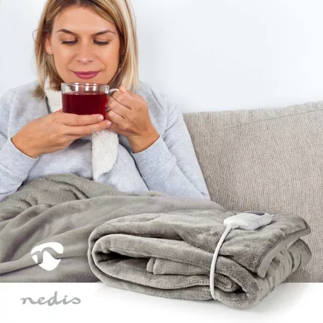 Elektromos Takaró | Felsőtakaró | 1 Személy | 180 x 130 cm | 9 Hőbeállítások | Mosható | Túlmelegedés elleni védelem | Digitális vezérlés | Gyapjú