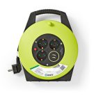 Kábel tekercs | Földelt csatlakozó | 10.0 m | 3000 W | 16 A | Földelés típusa: Oldal Érzékelő | 230 V AC 50/60 Hz | Aljzat szög: 90 ° | H05VV-F 3G1.5mm² | Biztosíték: Igen | Fekete / Zöld