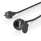 Hálózati Hosszabbító Kábel | Földelt Csatlakozó Dugó | Földelt Csatlakozó Aljzat | Egyenes | Egyenes | Nikkelezett | 20.0 m | Kerek | IP44 | Fekete | Zsugorfólia