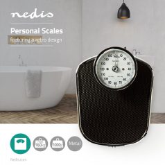   Személyes skála | Analóg | Fekete | Gumi | Csúszás gátló felület | Maximális súlymérési kapacitás: 160 kg