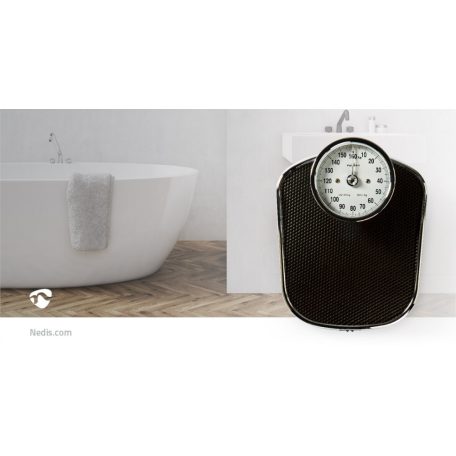 Személyes skála | Analóg | Fekete | Gumi | Csúszás gátló felület | Maximális súlymérési kapacitás: 160 kg