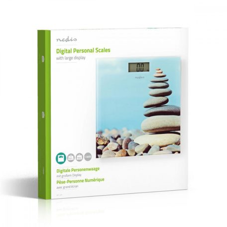 NEDIS SZEMÉLYI mérleg, fürdőszoabai mérleg. König Ultravékony digitális személymérleg Kék fürdőszoba mérleg ZEN mintával max 150kg - HC-PS141 -PESC112DVA