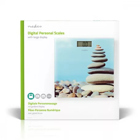 Személyes skála | Digitális | Kövek | Edzett Üveg | Maximális súlymérési kapacitás: 150 kg