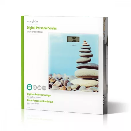 Személyes skála | Digitális | Kövek | Edzett Üveg | Maximális súlymérési kapacitás: 150 kg