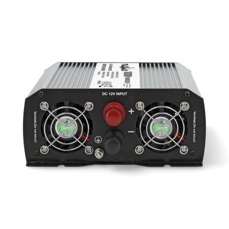 Inverter módosult szinuszhullám | Bemeneti feszültség: 12 V DC | Eszköz táp kimeneti csatlaakozó(k): Type F (CEE 7/3) / USB-A | 230 V AC 50 Hz | 1000 W | Kimenő csúcs teljesítmény: 2000 W | Csavaros Kapocs | Ezüst