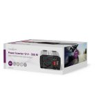 Inverter módosult szinuszhullám | Bemeneti feszültség: 12 V DC | Eszköz táp kimeneti csatlaakozó(k): Type F (CEE 7/3) / USB-A | 230 V AC 50 Hz | 300 W | Kimenő csúcs teljesítmény: 600 W | Akkumulátorsaruk + Szivargyújtó | Ezüst