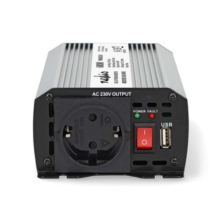 Inverter módosult szinuszhullám | Bemeneti feszültség: 12 V DC | Eszköz táp kimeneti csatlaakozó(k): Type F (CEE 7/3) / USB-A | 230 V AC 50 Hz | 600 W | Kimenő csúcs teljesítmény: 1200 W | Akkumulátorsaruk + Szivargyújtó | Ezüst