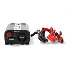 Inverter módosult szinuszhullám | Bemeneti feszültség: 12 V DC | Eszköz táp kimeneti csatlaakozó(k): Type F (CEE 7/3) / USB-A | 230 V AC 50 Hz | 600 W | Kimenő csúcs teljesítmény: 1200 W | Akkumulátorsaruk + Szivargyújtó | Ezüst