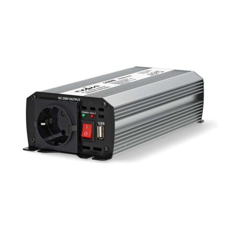 Inverter módosult szinuszhullám | Bemeneti feszültség: 12 V DC | Eszköz táp kimeneti csatlaakozó(k): Type F (CEE 7/3) / USB-A | 230 V AC 50 Hz | 600 W | Kimenő csúcs teljesítmény: 1200 W | Akkumulátorsaruk + Szivargyújtó | Ezüst