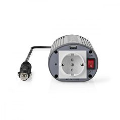   Inverter módosult szinuszhullám | Bemeneti feszültség: 12 V DC | Eszköz táp kimeneti csatlaakozó(k): Type F (CEE 7/3) / USB-A | 230 V AC 50 Hz | 150 W | Kimenő csúcs teljesítmény: 300 W | Szivargyújtó Csatlakozó | Ezüst