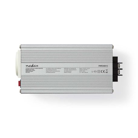 Inverter módosult szinuszhullám | Bemeneti feszültség: 12 V DC | Eszköz táp kimeneti csatlaakozó(k): Type F (CEE 7/3) / USB-A | 230 V AC 50 Hz | 300 W | Kimenő csúcs teljesítmény: 600 W | Akkumulátorsaruk + Szivargyújtó | Ezüst