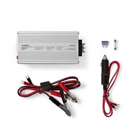Inverter módosult szinuszhullám | Bemeneti feszültség: 12 V DC | Eszköz táp kimeneti csatlaakozó(k): Type F (CEE 7/3) / USB-A | 230 V AC 50 Hz | 300 W | Kimenő csúcs teljesítmény: 600 W | Akkumulátorsaruk + Szivargyújtó | Ezüst