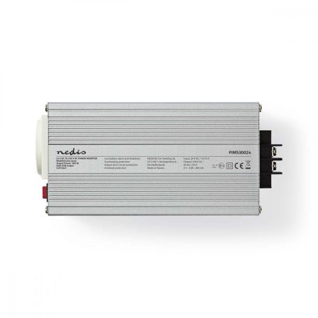 Inverter módosult szinuszhullám | Bemeneti feszültség: 24 V DC | Eszköz táp kimeneti csatlaakozó(k): Type F (CEE 7/3) / USB-A | 230 V AC 50 Hz | 300 W | Kimenő csúcs teljesítmény: 600 W | Akkumulátorsaruk + Szivargyújtó | Ezüst