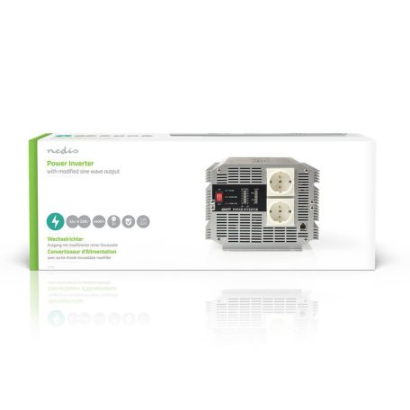 Inverter módosult szinuszhullám | Bemeneti feszültség: 24 V DC | Eszköz táp kimeneti csatlaakozó(k): Type F (CEE 7/3) | 230 V AC 50 Hz | 4000 W | Kimenő csúcs teljesítmény: 8000 W | Csavaros Kapocs | Ezüst