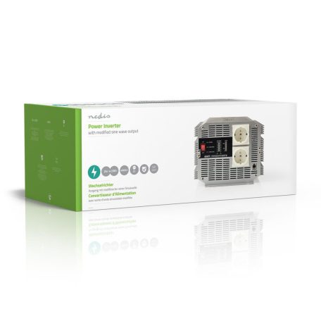 Inverter módosult szinuszhullám | Bemeneti feszültség: 24 V DC | Eszköz táp kimeneti csatlaakozó(k): Type F (CEE 7/3) | 230 V AC 50 Hz | 4000 W | Kimenő csúcs teljesítmény: 8000 W | Csavaros Kapocs | Ezüst