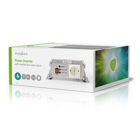 Inverter módosult szinuszhullám | Bemeneti feszültség: 12 V DC | Eszköz táp kimeneti csatlaakozó(k): Type F (CEE 7/3) | 230 V AC 50 Hz | 600 W | Kimenő csúcs teljesítmény: 1500 W | Akkumulátor Saru | Ezüst