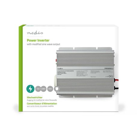 Inverter módosult szinuszhullám | Bemeneti feszültség: 12 V DC | Eszköz táp kimeneti csatlaakozó(k): Type F (CEE 7/3) | 230 V AC 50 Hz | 600 W | Kimenő csúcs teljesítmény: 1500 W | Akkumulátor Saru | Ezüst