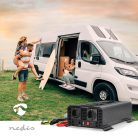 Inverter tiszta szinuszos | Bemeneti feszültség: 12 V DC | Eszköz táp kimeneti csatlaakozó(k): Type F (CEE 7/3) / USB-A / USB-C™ | 230 V AC 50 Hz | 1000 W | Kimenő csúcs teljesítmény: 2000 W | Csavaros Kapocs | Tiszta Szinusz Hullám | Biztosíték | Fekete