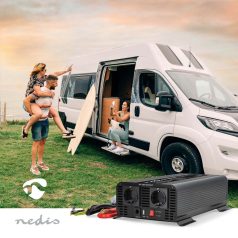   Inverter tiszta szinuszos | Bemeneti feszültség: 12 V DC | Eszköz táp kimeneti csatlaakozó(k): Type F (CEE 7/3) / USB-A / USB-C™ | 230 V AC 50 Hz | 1000 W | Kimenő csúcs teljesítmény: 2000 W | Csavaros Kapocs | Tiszta Szinusz Hullám | Biztosíték | Fekete