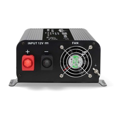 Inverter tiszta szinuszos | Bemeneti feszültség: 12 V DC | Eszköz táp kimeneti csatlaakozó(k): Type F (CEE 7/3) / USB-A / USB-C™ | 230 V AC 50 Hz | 1000 W | Kimenő csúcs teljesítmény: 2000 W | Csavaros Kapocs | Tiszta Szinusz Hullám | Biztosíték | Fekete