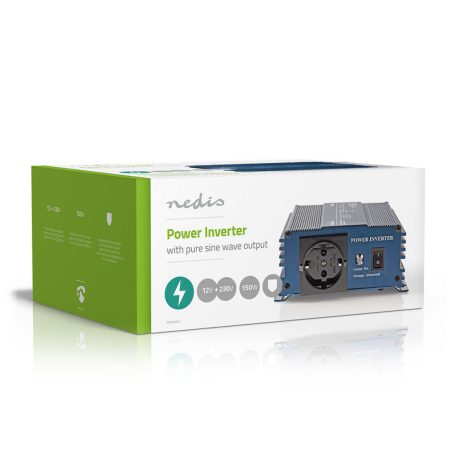 Inverter tiszta szinuszos | Bemeneti feszültség: 12 V DC | Eszköz táp kimeneti csatlaakozó(k): Type F (CEE 7/3) | 230 V AC 50 Hz | 150 W | Kimenő csúcs teljesítmény: 300 W | Szivargyújtó Csatlakozó | Tiszta Szinusz Hullám | Biztosíték | Kék