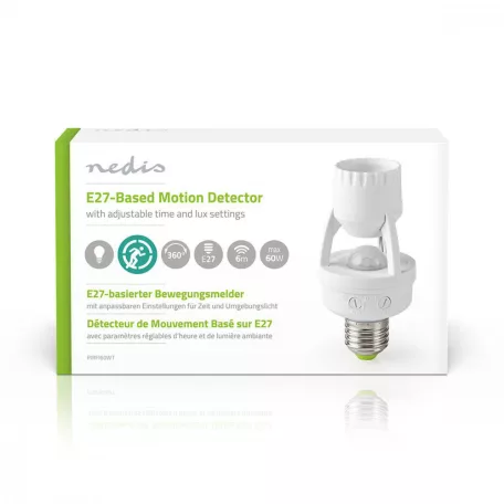 Mozgásérzékelő | Benti | E27 | F típus (CEE 7/7) | 360 ° | 5 - 60 W | 60 W | 300 W | 3 - 2000 Lux | érzékelő technológia: PIR | Sensor funkciókkal: 0.0 - 6.0 m