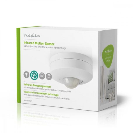 Mozgásérzékelő | Benti | 3-Wire | F típus (CEE 7/7) | 360 ° | 5 - 300 W | 300 W | 1200 W | 3 - 2000 Lux | érzékelő technológia: PIR | Sensor funkciókkal: 0.0 - 6.0 m