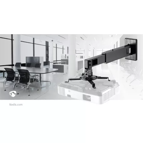 Projektor Tartó | Dönthető Forgatható | 15 kg | Forgatható | Dönthető | Acél | Fekete