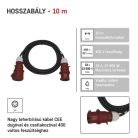 3 fázisú kültéri hosszabbító 10 m / 1 aljzat / fekete / gumi / 400 V / 4 mm2