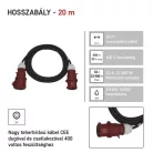 3 fázisú kültéri hosszabbító 20 m / 1 aljzat / fekete / gumi / 400 V / 4 mm2