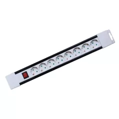   Home PNV 08K/WH hálózati elosztó, 2 m, H05VV-F 3G1,0 mm2 kábel, kapcsolós, IP20 kivitel, 8 aljzat gyermekvédelemmel, max. 3500W, fehér, felakasztható