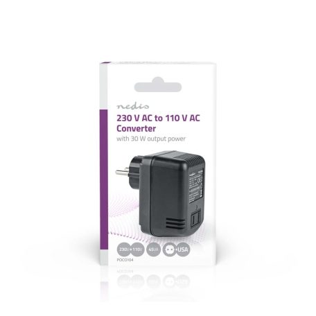 Teljesítmény Converter | Hálózati Áramellátás | 230 V AC 50 Hz | 30 W | Földelt csatlakozó | Fekete