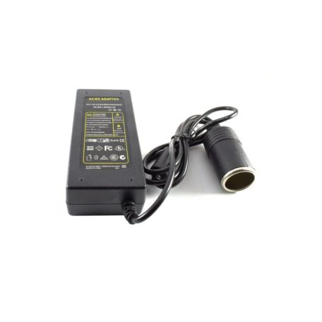 220V - 12V szivargyújtó átalakító, otthoni használatra 120W Teljesítmény Converter | Hálózati Áramellátás | 230 V AC 50 Hz | 12 V DC | 120 W | Földelt csatlakozó | Fekete