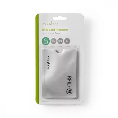 RFID Tok | Védelem ellen: 10 KHz - 5.8 GHz | 3 Kártyára Alkalmas | Alumínium | Ezüst