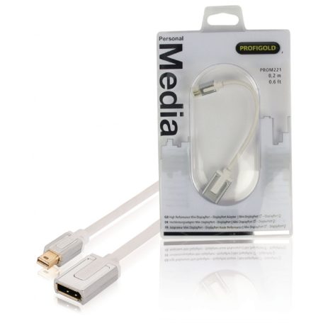 Mini DisplayPort Kábel Mini DisplayPort Dugó - DisplayPort Alzat 0.20 m Fehér