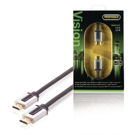 Nagy Sebességű Hdmi Kábel Ethernettel HDMI Csatlakozó - HDMI Csatlakozó 1.00 m Fekete