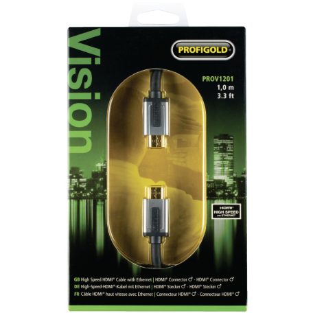 Nagy Sebességű Hdmi Kábel Ethernettel HDMI Csatlakozó - HDMI Csatlakozó 1.00 m Fekete