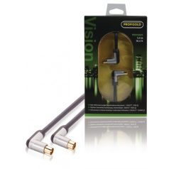   Koax Kábel120 dB Döntött Koax Dugó - Koax Aljzat 5.00 m Fekete