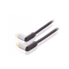 Koax Kábel120 dB Döntött Koax Dugó - Koax Aljzat 5.00 m Fekete