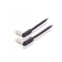   Koax Kábel120 dB Döntött Koax Dugó - Koax Aljzat 5.00 m Fekete