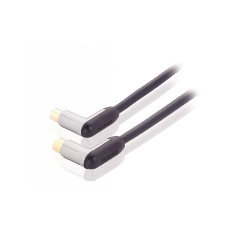 Koax Kábel120 dB Döntött Koax Dugó - Koax Aljzat 5.00 m Fekete