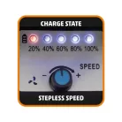 Home PVR 30B padlóventilátor, 44,4 W, 3 fokozat, 30 cm-es lapátátmérő, 90°-os oszcillálás, fém lapátok, IPX 4, 6 db 2000 mAh Li-ion akkumulátor